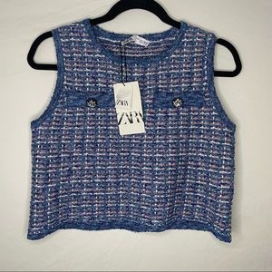 NWT Zara tweed top